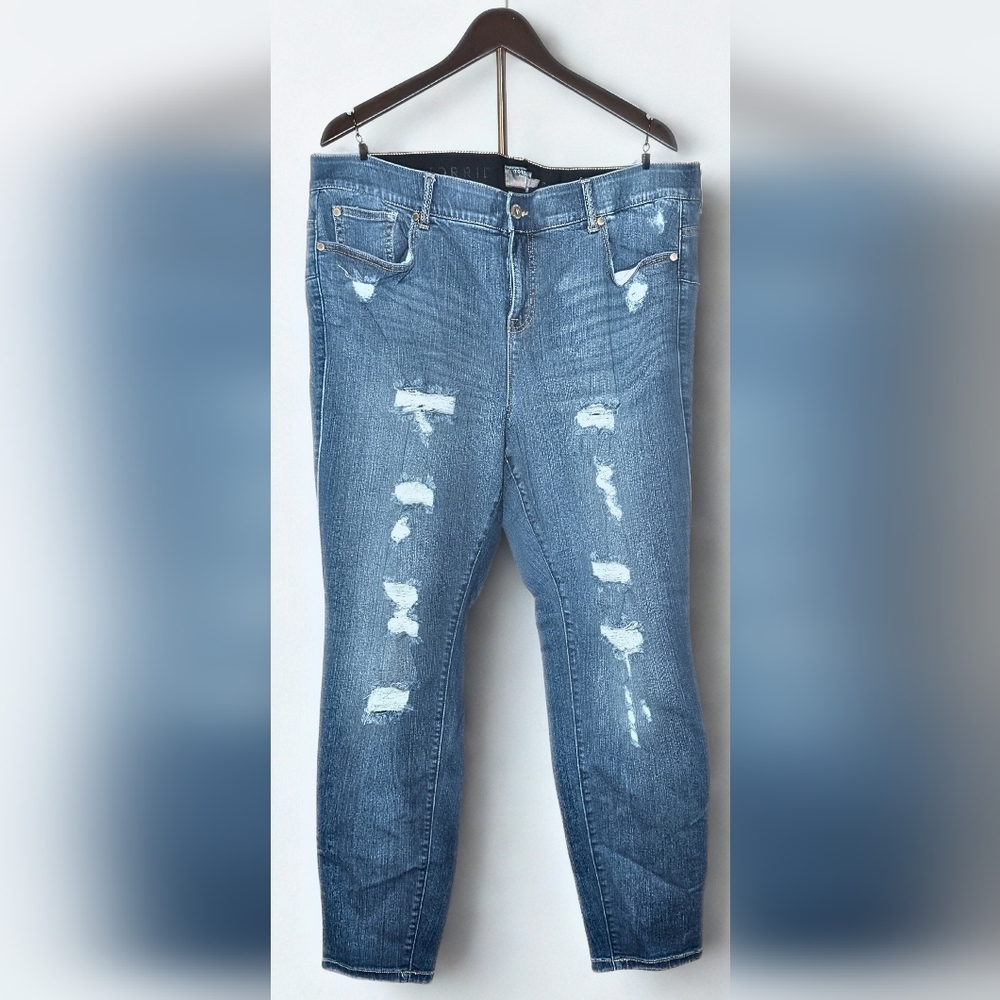 Torrid Blue Ripped Skinny Jeans